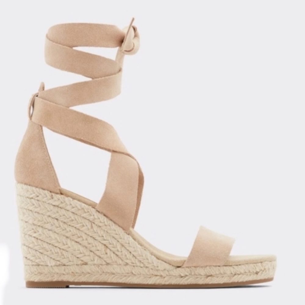NIB ALDO l Size 10 l LARETTA Espadrilles Wedge Heel Sandals l Natural - Picture 5 of 13